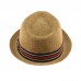 's Sharp Summer Lightweight Linen Derby Fedora Upturn Brim Hat  eb-64844365